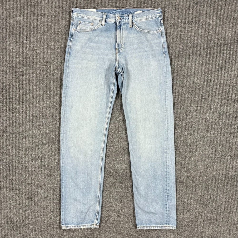 H&M Mens Straight Jeans Size 32x32 Light Wash Denim Relaxed Fit Mid Rise